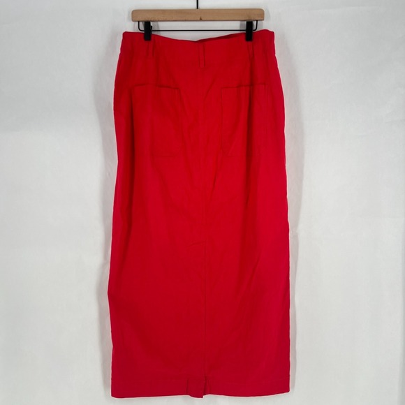 Anthropologie Maeve The Colette Midi Skirt Womens XL Red Classic Front Pockets - Picture 11 of 15